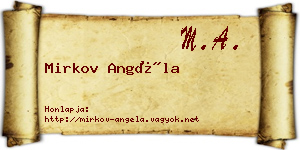 Mirkov Angéla névjegykártya